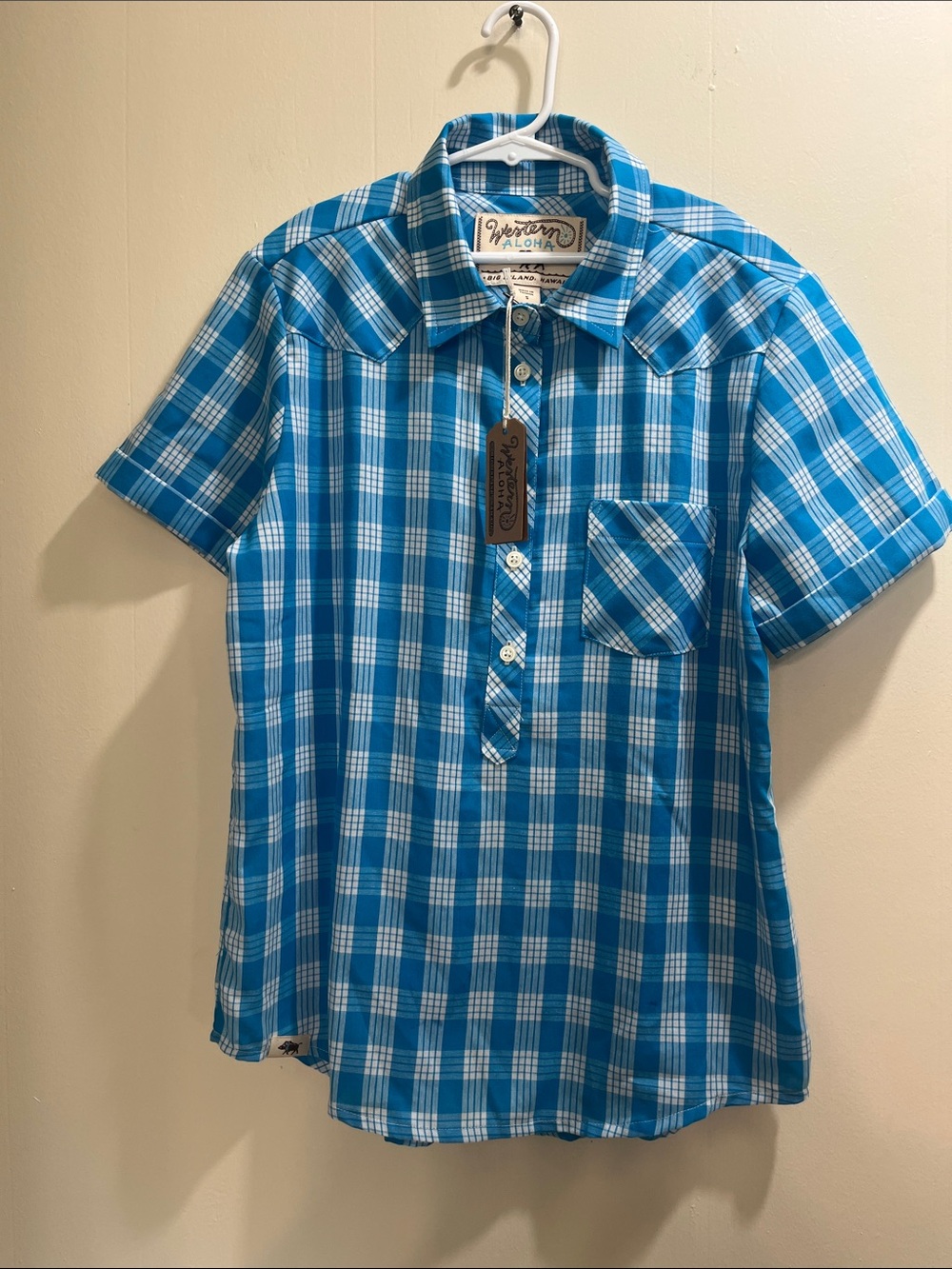 Western Aloha Womens Very Small Fit (S) Palaka Popover Shirt NWT